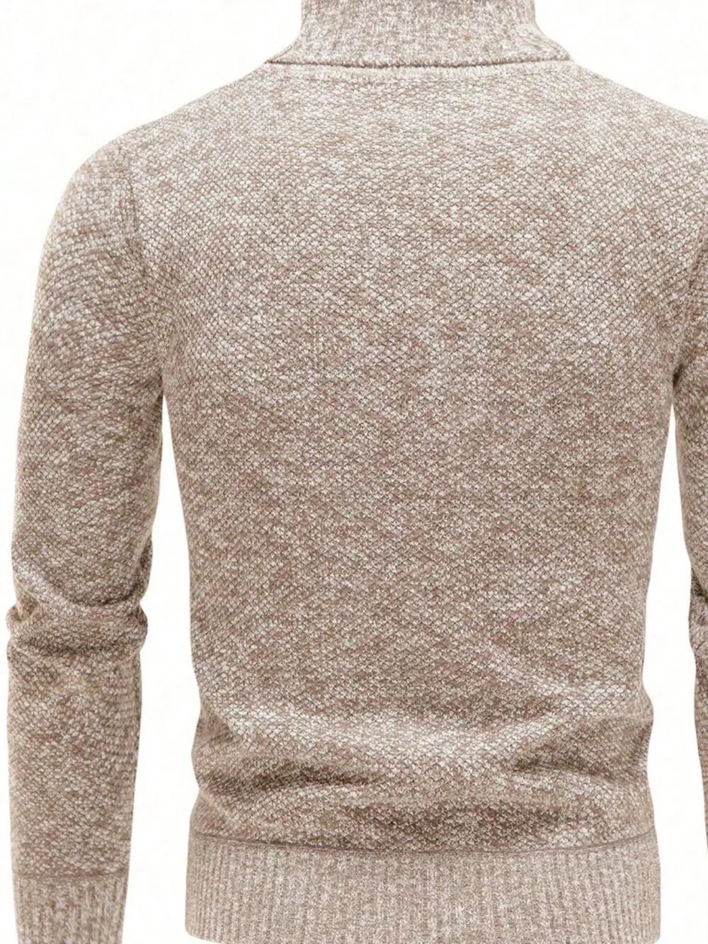 Apricot Casual Men's Turtleneck Long Sleeve Knit Sweater Pullover